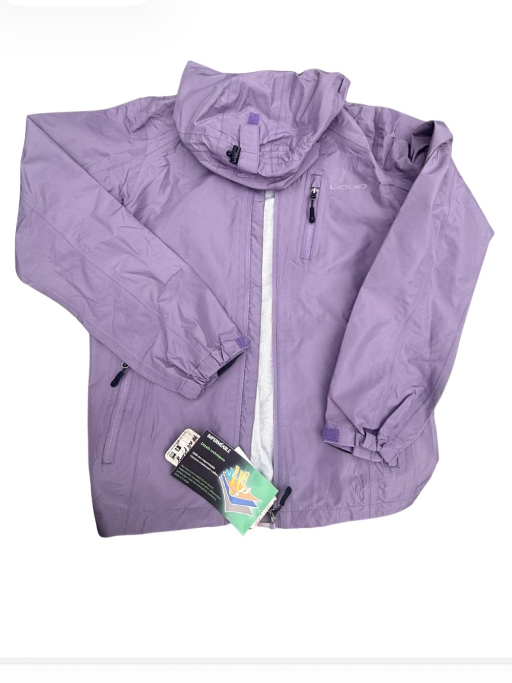 LiquidO Women's Lavender Hooded Rain Jacket